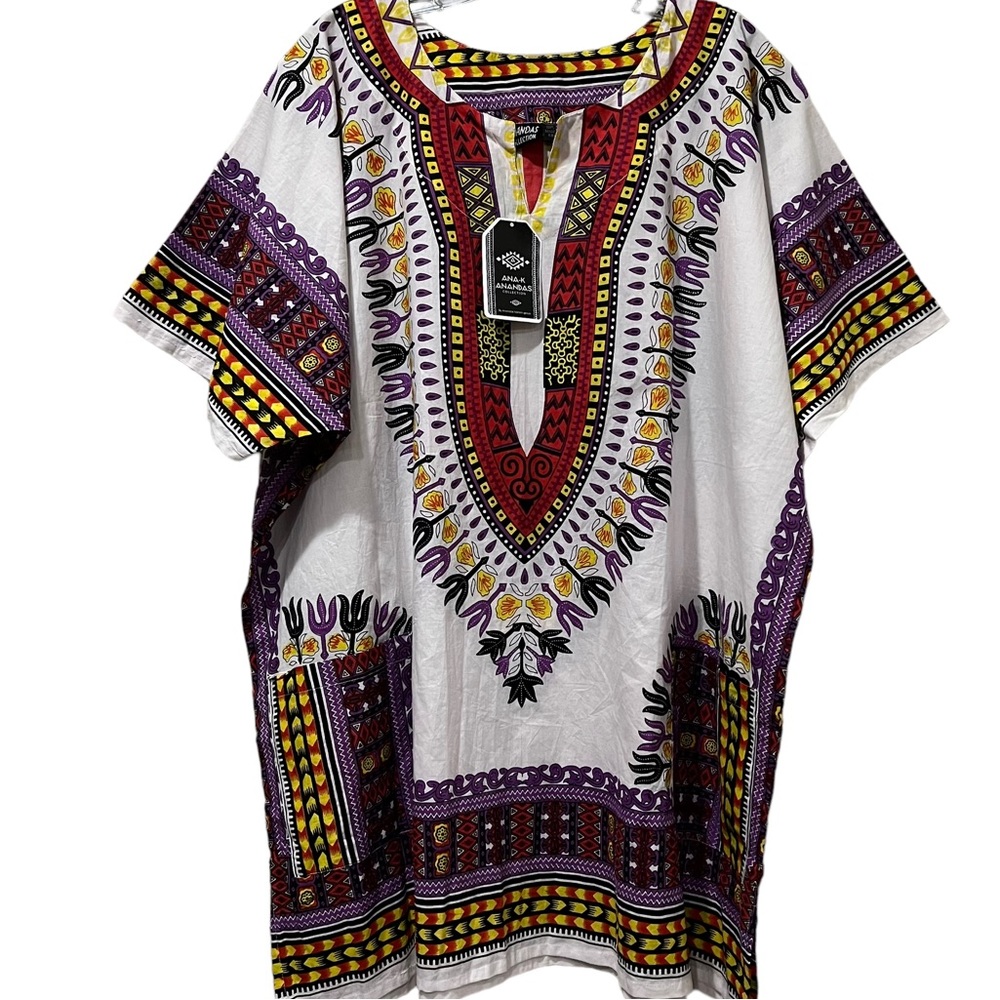 Anandas Xl Cotton Made In India Boho Aztec Kimono… - image 2